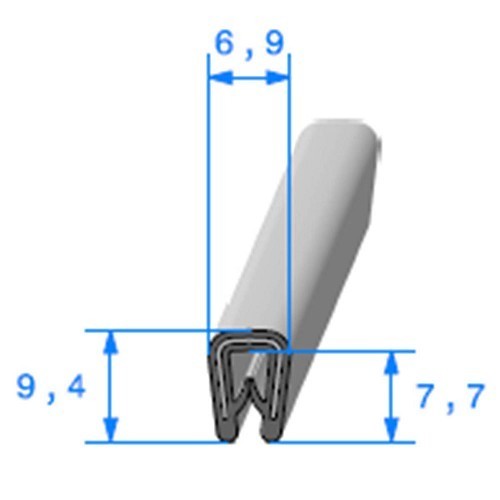  Joint à armature métallique noir - 6,9 x 9,4 mm - UC30590 