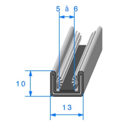  Gefilzte Fenstergleitschiene - 13 x 10 mm - UC30620 