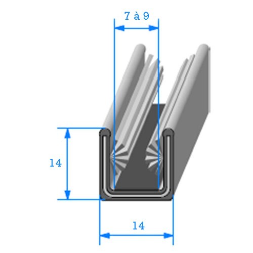 Gefilzte Fenstergleitschiene - 14 x 14 mm - UC30625