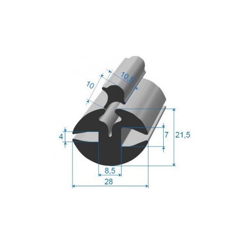  Junta de parabrisas con llave + llave - 28 x 21,5 mm - UC30660 