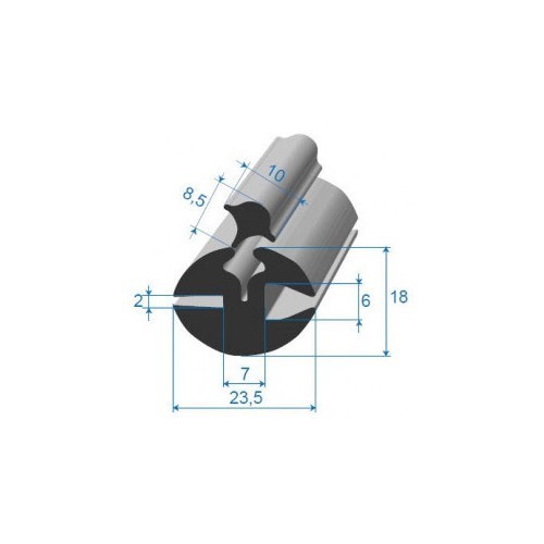  Guarnizione del parabrezza con chiave + chiave - 23,5 x 18 mm - UC30665 