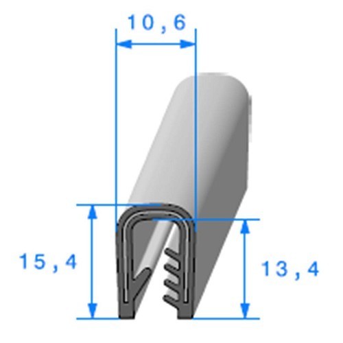  Joint à armature métallique noir - 10,6 x 15,4 mm - UC30675 