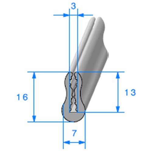  Grijze deurdichting - 7 x 16 mm - UC30700 