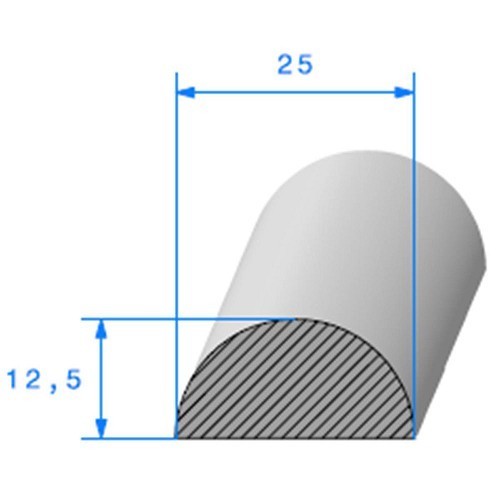  Halbmonddichtung schwarz - 25 x 12,5 mm - UC30720 