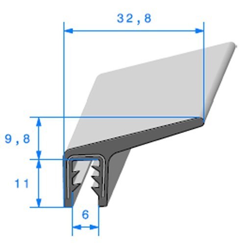  Kastendichtung auf Metallrahmen - 28 x 9 mm - UC30740 