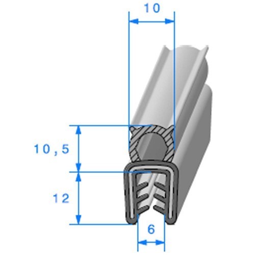  Vedação da bota reforçada com metal - 10,2 x 11,5 mm - UC30750 