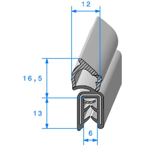     
                
                
    Joint de coffre à armature métallique 12 x 13,6 mm - UC30755
