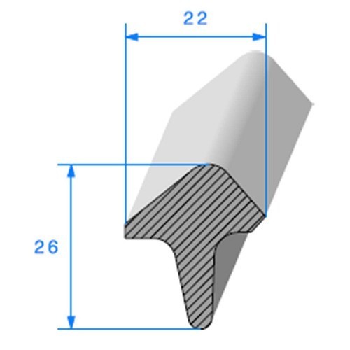  Guarnizione della portiera nera - 22 x 26 mm - UC30782 