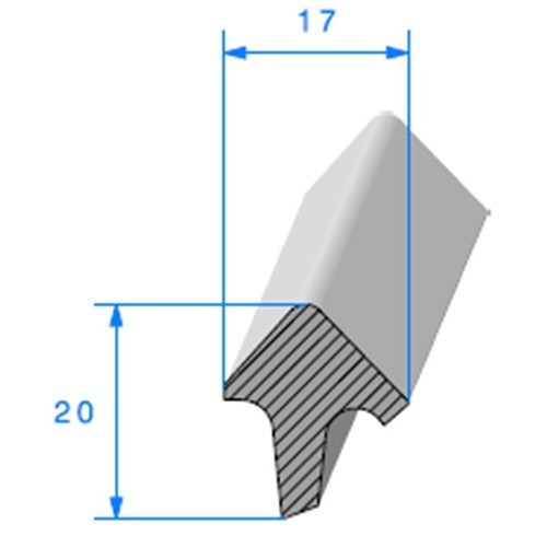  Joint de porte noir - 17 x 20 mm - UC30784 