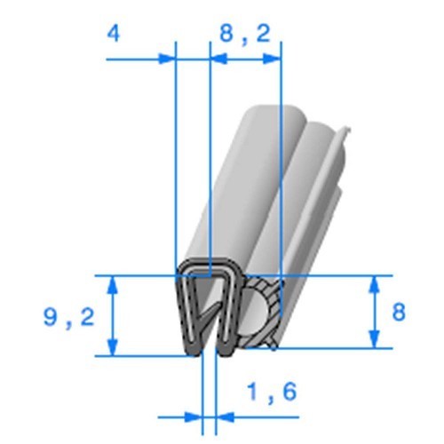  Türdichtung schwarz - 8,2 x 9,2 mm - UC30802 