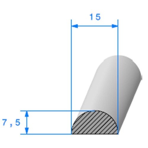  Black half moon gasket - 15 x 7.5 mm - UC30806 