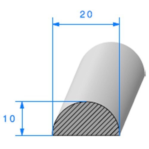  Halbmonddichtung schwarz - 20 x 10 mm - UC30808 