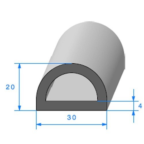  Black half moon gasket - 30 x 20 mm - UC30812 