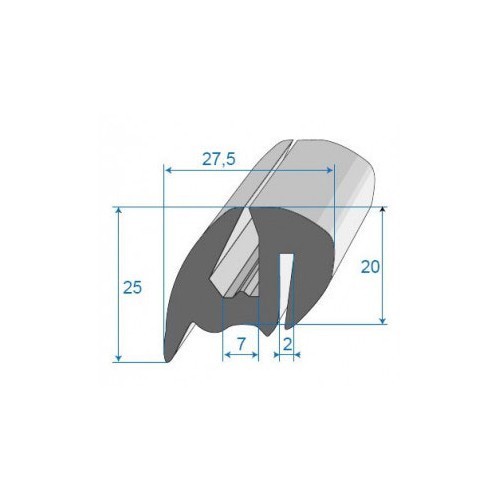  Windschutzscheibendichtung schwarz - 27,5 x 25 mm - UC30818 