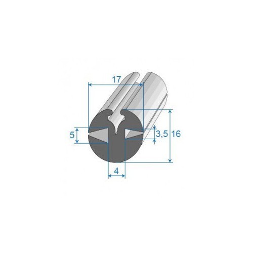  Windscreen gasket with key - 17 x 16 mm - UC30820 