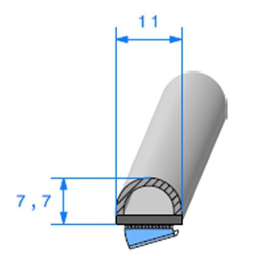  Joint adhésif bi-dureté noir - 10 x 7,7 mm - UC30842 