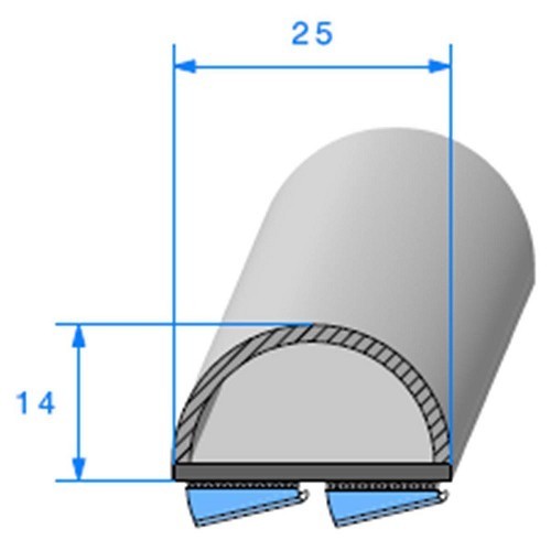  Selbstklebende doppelseitige Dichtung schwarz - 25 x 14 mm - UC30844 