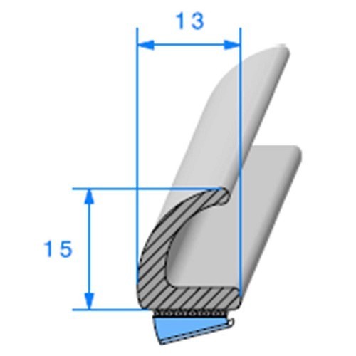  Selbstklebende Zellstoffdichtung schwarz - 12 x 17 mm - UC30846 