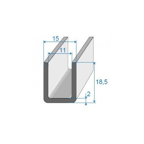  Joint de calage noir en forme de U - 15 X 18,5 mm - UC30854 