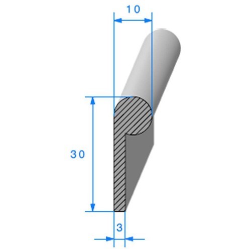  Guarnizione paraspruzzi nera - 12 x 30 mm - UC30862 