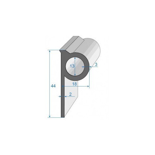  Guarnizione paraspruzzi nera - 18 x 44 mm - UC30866 