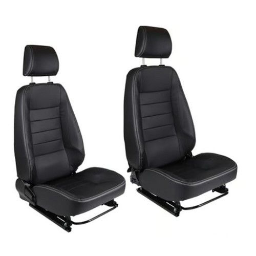  Pair of universal black leatherette sports seats - UC35051 
