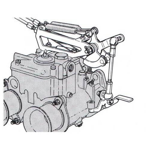 Tringlerie de commande pour carburateurs WEBER DCOE, montage supérieur -  UC40200 