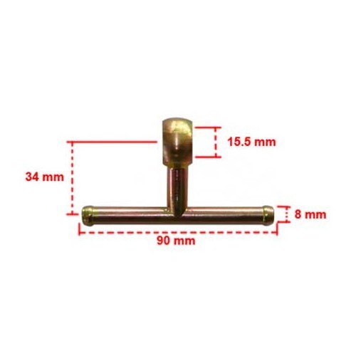  Empalme Banjo en "T" para montaje en pareja de 2 Weber DCOE - UC40210 