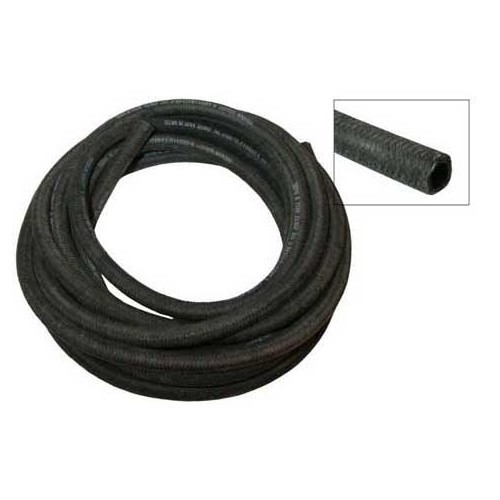 12 mm zwart gevlochten slang - per meter