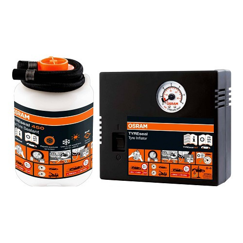  Kit de reparación de pinchazos OSRAM TYREseal 450 - 450ml de sellador de neumáticos y compresor de 12V - UC60676-1 