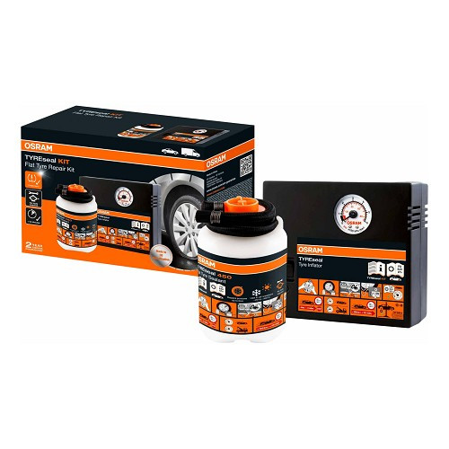 Anti-puncture repair kit for OSRAM TYREseal 450 tires - 450ml tire sealant and 12V compressor - UC60676