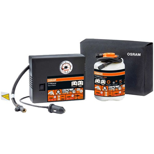  Kit OSRAM TYREseal 450 per la riparazione delle forature - sigillante per pneumatici da 450 ml e compressore da 12 V - UC60676 