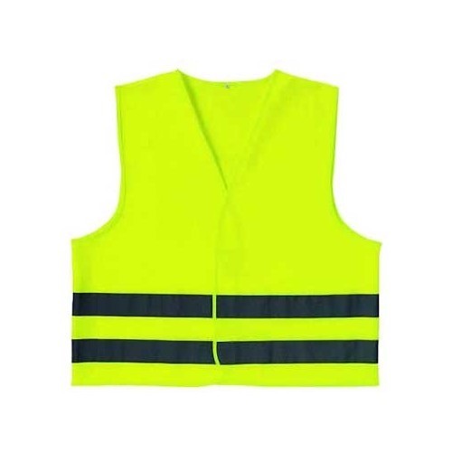 Yellow mesh high-visibility jacket with 2 reflective strips