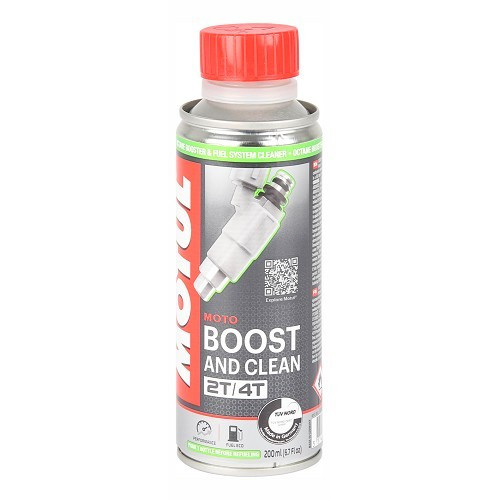  Additif moto Boost and Clean booster d'octane et nettoyant circuit carburant moteurs 2 et 4 temps MOTUL - flacon - 200ml - UD10223 