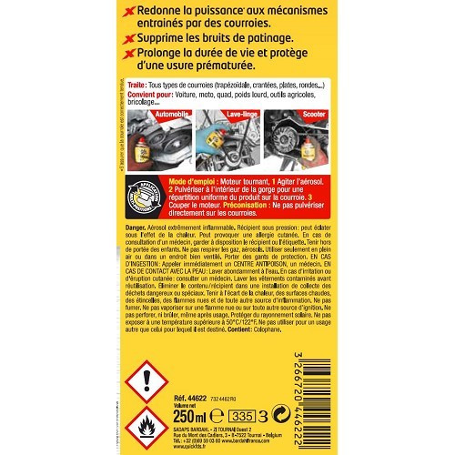 Adesivo per cinture BARDAHL - bomboletta spray - 250ml - UD10262