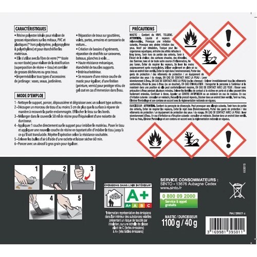 SINTOFER vorbeschleunigtes Polyesterharz - Topf - 1 Liter - UD10404