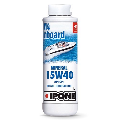  Motorolie voor boten IPONE 4T M4 INBOARD 15W40 - mineraal - 1 liter - UD10589 