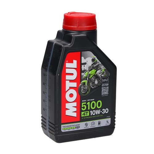  Huile moteur pour moto MOTUL 5100 4T 10W30 - Technosynthèse - 1 Litre - UD10600 