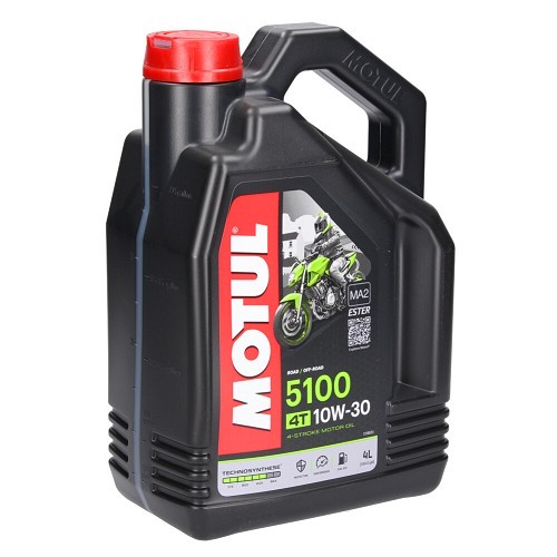  Huile moteur pour moto MOTUL 5100 4T 10W30 - Technosynthèse - 4 Litres - UD10601 