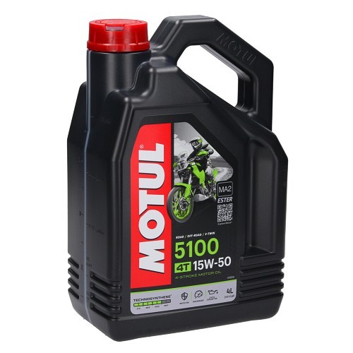  Huile moteur pour moto MOTUL 5100 4T 15W50 - Technosynthèse - 4 Litres - UD10605 