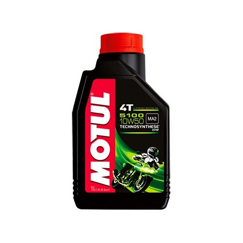 Huile moteur pour moto MOTUL 5100 4T 10W50 - Technosynthèse - 1 Litre