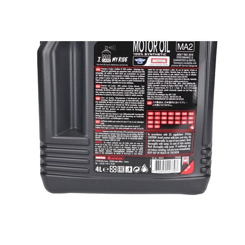 Huile moteur pour moto MOTUL 7100 4T 10W60 - synthétique - 4 Litres - UD10621