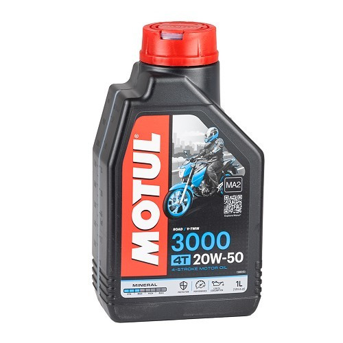 Huile moteur pour moto MOTUL 3000 4T 20W50 - minérale - 1 Litre