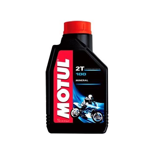  Mistura de óleo MOTUL 100 para motor 2T - mineral - 1 Litro - UD10637 