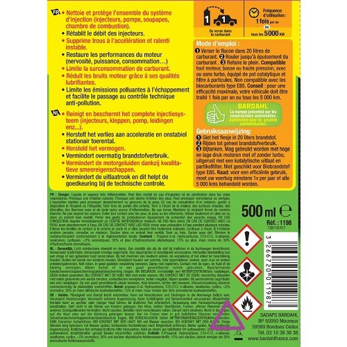 Limpador de injectores de gasolina BARDAHL - garrafa - 500ml - UD20202