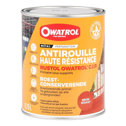  Primaire Rustol CIP anticorrosion haute résistance OWATROL - pot - 75cl - UD23025 