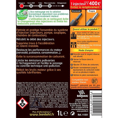 BARDAHL Detergente per iniettori diesel - flacone - 500ml - UD23036