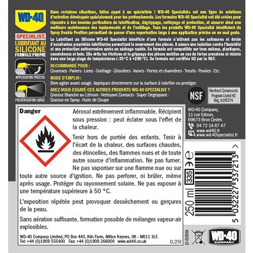 WD-40 Lubrificante Especialista em Silicone Spray - 400ml - UD28001