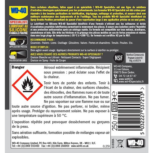 WD-40 Specialist Spray Lubrificante silicone - spray - 400 ml - UD28001