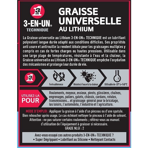 Grasa universal de litio 3-EN-UN TECHNIQUE - tubo - 150g  - UD28086